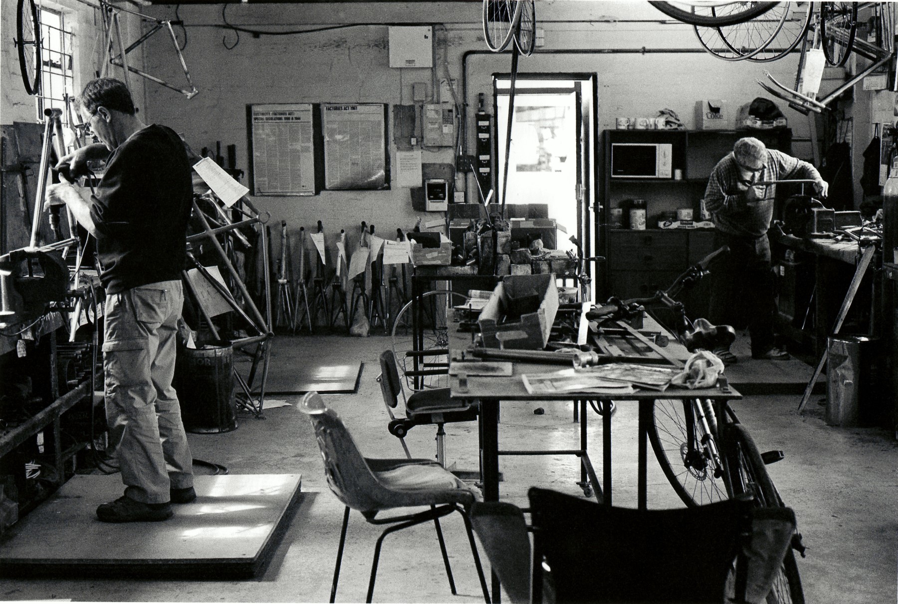 Custom steel Framebuilding at the Mercian Cycles workshop
