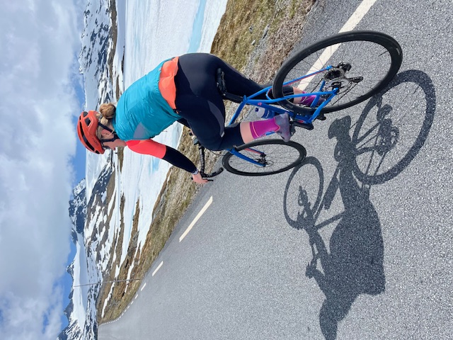 A Mercian Ventura Allroad  gravel bike climbing the Sognefjellet in Norwaythe
