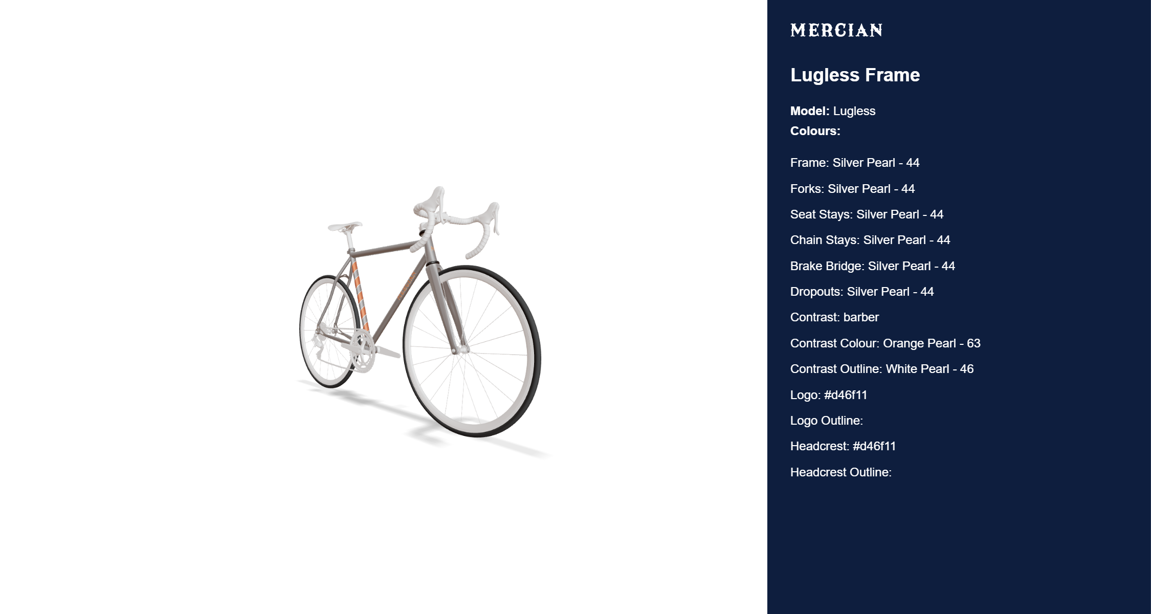 Design Downloaded from Mercian Cycles custom bike frame paint configurator