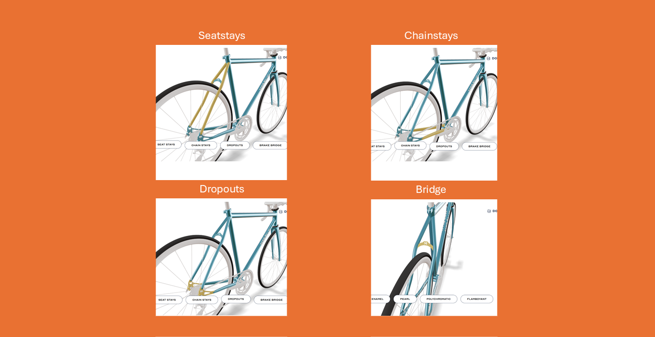 Rear stay design Options on the Mercian Cycles Custom Bike Frame Paint Configurator