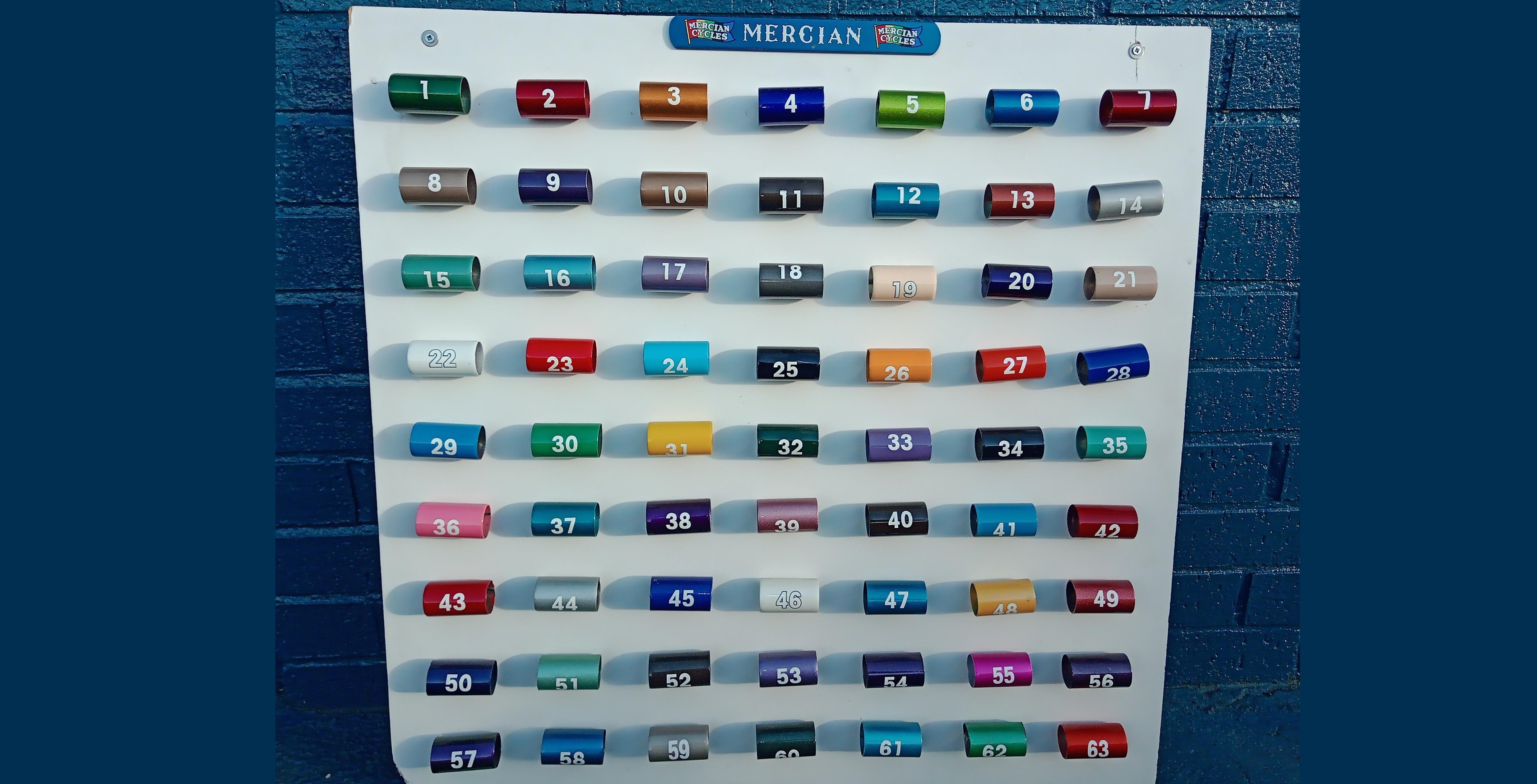 Mercian Cycles Stove Enamel Paint Colour Samples for bike frame spraying